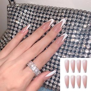 False Nails 24pcs/Box French Full Cover Artificial Fake Nail Tips Ballerina Wearable