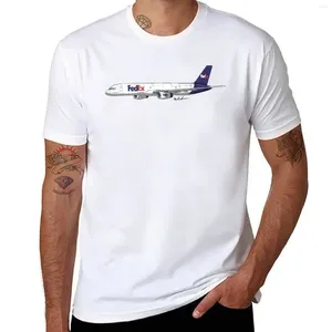 Polos masculinos 757 Fedex Tracking Pilot T-Shirt Blusa Plus Size Tops Mens Camisetas Brancas