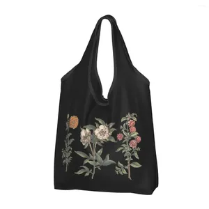 Shopping Bags Large Reusable Flower Chart Grocery Recycle Foldable Tote Bag Washable Waterproof