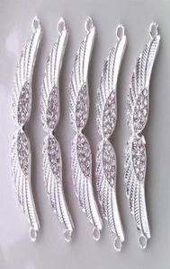 2013 Nuovo argento placcato lega di metallo cristallo strass ali d'angelo braccialetto connettori braccialetto fascini ricerca di gioielli amp Compon1675634