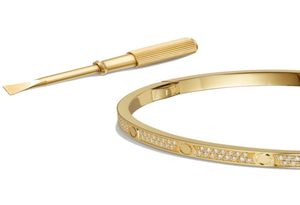 Bracciale per bracciale per amore per amore sottile di lusso con rubacini inossidabile inossidabile inossidabile rosa in oro rosa Platinum Full Diamond Bangles Designer Womans 2388220