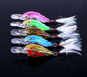 Ny ThreadFin Shad Crank Bait 65cm 6G 3D Eyes Live Target Bass Fishing Lure med VMC Feather Hooks6321078