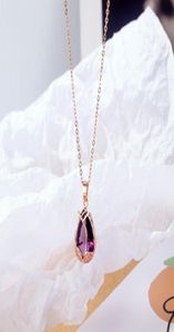 Pendant Necklaces Crystal Tulip Necklace Flower Jewelry Mother039s Gift Rose Gold Necklace6128573