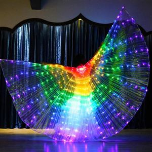 Dekoracja imprezowa LED Butterfly Wings Women Belly Dance Akcesoria ISIS Costume Adult Egyptian z kijami