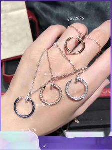 Nail Necklace Female Head and Tail Full of Diamond Collarbone Niche Light Sweater Chain High Version