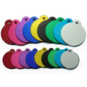 Dog Training Obedience Wholesale 100pcs Pet ID Tags Pendant Plate Lost Tag Puppy Cat Name Address Lable Round Collar Keyrings Accessories 231212