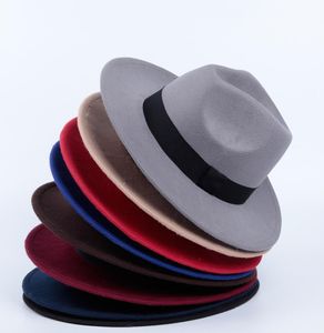 Gentil homem inverno chapéu fedora clássico quente mulher chapéu aba larga largura média gorra hombre inverno vintage senhora fashion9468639