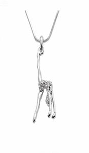 Double Nose Arrival Metal Inlay Women Figure Gymnastic Girl Charm Necklace Gym Jewelry Pendant Necklaces8988628