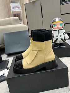 popular woman winter chunky heel short boots femal mixed color casual lovers martin boots elastic sock Imported hide fashion boots size 35-45