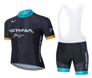 Conjunto de camisa de ciclismo 2020 pro team astana roupas de ciclismo verão respirável mtb bicicleta camisa bib shorts kit ropa ciclismo1455140