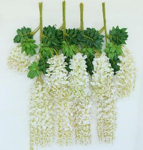 1 SET 12pcs 110 Cm Artificial Silk Wisteria Fake Garden Hanging Flower Plant Vine Home Wedding Party Event Decor1419251