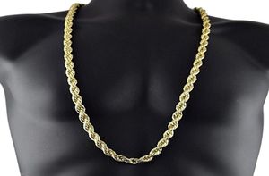 8mm Thick 76cm Long Solid Rope ed Chain 24K Gold Silver Plated Hiphop ed Chain Necklace For mens292d8970989