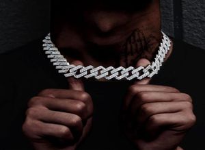 Pendant Necklaces High Quality Iced Out Men Jewelry 5A CZ Hip Hop Bling Micro Pave 19mm Cuban Link Chain Big Heavy Chunky Necklace9461480