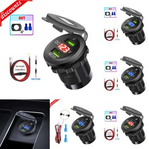 Novos outros eletrônicos automotivos Kebidu carregador de carro tipo C Dual USB PD QC 3.0 carregador de carro soquete adaptador de tomada de energia para 12V 24V carro caminhão barco RV motocicleta