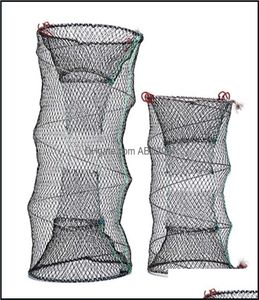 Fiskesport utomhusfiske Aessory 4 storlekar Collapsible Trap Cast Keep Net Crab Crayfish Hummer Catcher Pot Fish Eel PN SH1465940