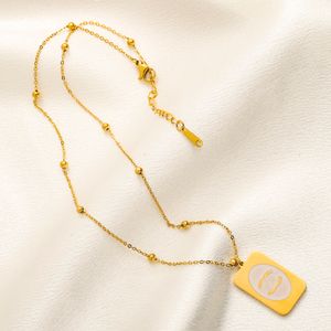 Colar de designer de moda 18k banhado a ouro pingente de prata de alta qualidade em aço inoxidável letra popular corrente de ligação colares joias de casamento presente de Natal