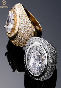 Cluster Rings Vinregem Hip Hop Rock 925 Sterling Silver Oval Cut Created Moissanite Gemstone Hyperbole Ring For Women Fine Jewelry5223654