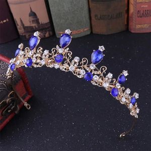Hair Clips European Simple Bride Crown Alloy Drop-shaped Rhinestone Decorated Wedding Dress Accessories 5 Colors