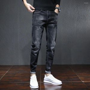 Men's Jeans For Men Elastic Male Cowboy Pants Skinny Trousers Stretch Tight Pipe Black Slim Fit Soft Plus Size Spring Autumn Baggy Xs