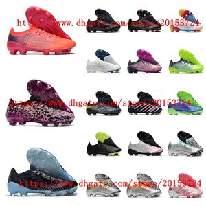 Men's Football Soccer Shoes Boots FG Outdoor Training Sport Cleats Pink White