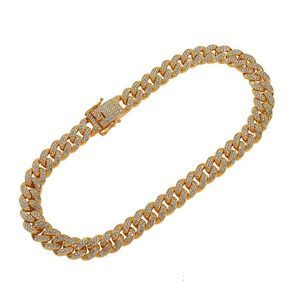 Full Diamond Hip Hop -kedjor män kvinnor kubanska armband smycken mode kubansk halsband296h