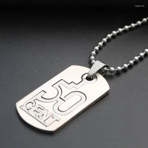 Anhänger-Halsketten 10 Edelstahl-Digital-50-Cent-Halskette Doppelschichtige chinesische Zahl Abnehmbare englische Alphabet-Initialen Dollar