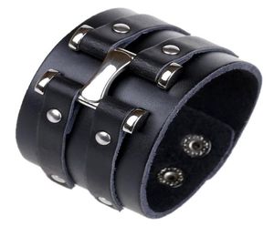 Trendy Punk Rock Armbänder Männlich Weiblich Persönlichkeit Hip Hop Stil Zubehör PLB011 Schwarz Leder Gewebt Armband Schmuck8495905