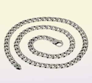 100 catene in argento sterling massiccio S925 Miami cubano collana per uomo donna gioielleria raffinata serratura 7mm 50 55 60CM catena con chiusura serbatoio X0508833235