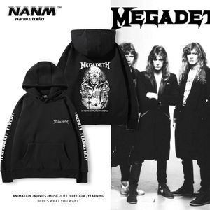 Megadeth Trivium Rock Band Hooded Men's Autumn/Winter European och American Heavy Metal Loose High Street Top