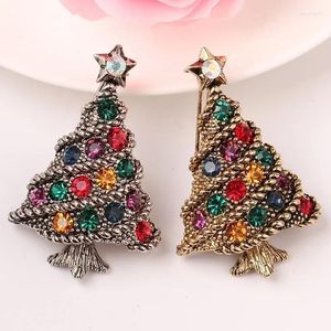 Brooches Christmas Tree For Women Vintage Multi-Colored Rhinestone Brooch Pin Wedding Party Jewelry