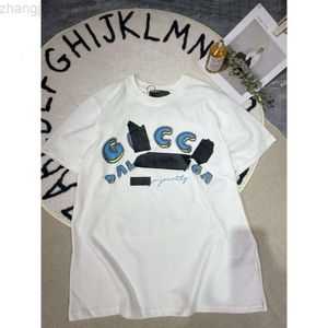 Projektant Cucci T Shirt Guicc High Edition G Family Spring New Paris Co marki listy sztuki wydrukowane T-shirt z krótkim rękawem dla mężczyzn i kobiet