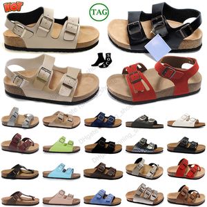 DHgate Favourite Birkes Bostons Clogs Slippers Flats Sandals Cork Designer Men Women Slides Casual Leather Buckle Strap Flat Mlules Birkinstocks Trainers