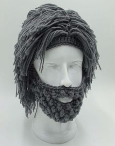 NaroFace Handmade Knitted Men Winter Crochet Mustache Hat Beard Beanies Face Tassel Bicycle Mask Ski Warm Cap Funny Hat Gift New C8341879