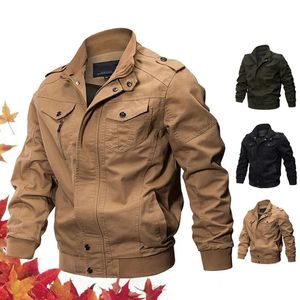 Men's Jackets Plus Size Military Bomber Jacket Men Spring Autumn Casual Multi-pocket Pilot Jackets Male Army Cargo Flight Mens Jackets M-6XL 231212