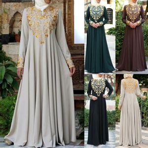 Ternos masculinos Blazers Femme Musulman Paquistão Muçulmano Mulheres Muçulmanas Maxi Vestido Longo Dubai Abaya Robe Islam Kaftan Imprimir Manga S5XL Vestido 231212