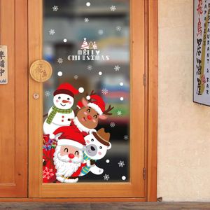 2022 Christmas Wall Stcikers New Year Window Decoration Santa Claus Home Decor Pvc Vinyl Wall Decals Fashion House Decoration