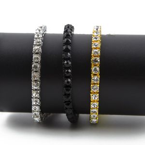 Personlig tenniskedjearmband 79 tum Hip Hop Mens Bling Gold Lovers Black White Iced Out Full Diamond Crystal Rapper Jewelry3846704