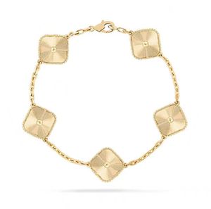bracelet designer for women Four Leaf Clover Charm Bracelets Bangle Chain 18K Gold Agate Shell Mother of Pearl for WomenGirl Wedd5676700