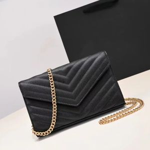 Yüksek kaliteli moda çanta cüzdanları lüks mini siyah şerit zincir düğmesi cüzdanlar çapraz gövde tasarımcısı çanta kadın çanta omuz çantası lüks çanta çantaları
