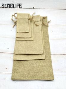 50pcs Christmas Small Burlap Linen Jute Drawstring Gift Bags Sack Wedding Birthday Party Rustic Pouch Baby Shower Supplies4704047