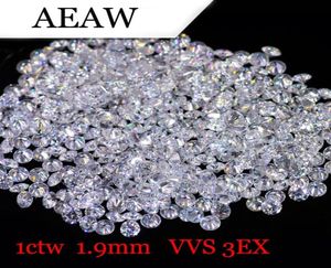 AEAW 19 mm Ogółem 1 CTW Carat DF Certyfikowane laboratorium Diamond Moissanite Diamond Lose Test Pozytywne biżuterię 62227854