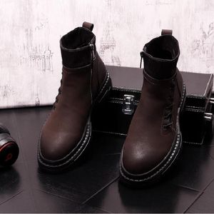 Fashion Luxury Martin Boots Men Trainers Driving Black Leather Wedding No Rivets Dress Flats Sneakers Shoes 10A34