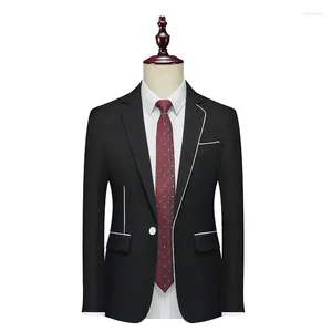 Ternos masculinos preto negócios casual terno blazer jaquetas elegante fino ajuste dois botões casaco esportivo diário leve jaqueta roupas masculinas 3xl