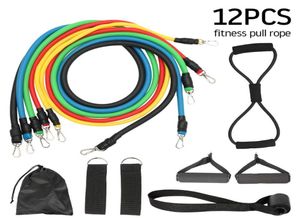 12 pz Fasce di Resistenza Set Fitness Pull Rope Esercizi Elastici per la casa Body Fitness Allenamento Tubi in lattice Forza Attrezzature da palestra8031200