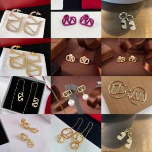 Stud Designer for Women New Fashion Engagement Jewelry Gift Senior Wedding V Earring Gold Earrings