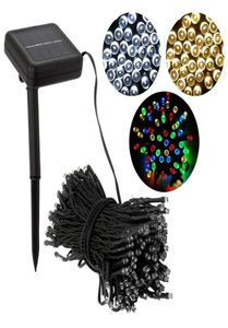 Dekorativa sol julbelysningar 100 LED -lägen Fairy String Light för utomhusbröllopsfest Säsongsdekorationer5324684