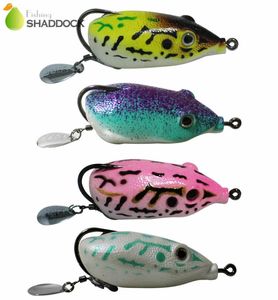 4pcs Rubber Soft Frog Fishing Lures Mixed Color Groove Hooks Blade Topwater Floating Snakehead Bass Fishing Artificial Bait7204648