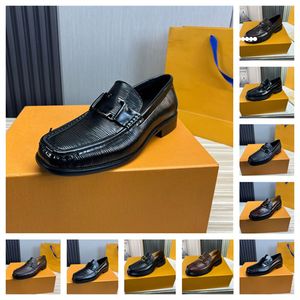 2023 Mens Formal Office Dress Shoes Gentle Men äkta läderklassisk slip på avslappnade lägenheter Män varumärkesdesigner Business Oxfords storlek 38-45