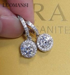 Luomansi S925 Sterling Silver 1CT 65MM Moissanite Pendant Earrings with GRA Certificate Super Flash Wedding Party Woman Gift G09214840364