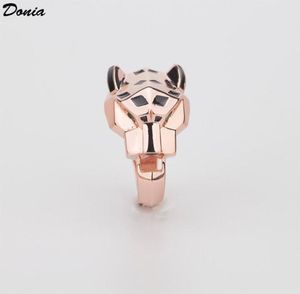 Donia Jewelry Luxury Ring Fashion Leopard Head Copper Inlaid Zircon EuropeanおよびAmerican Creative Ladies手作りデザイナーギフト4103675